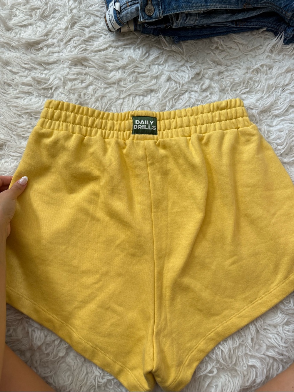 Daily Drills Yellow Elastic-Waist Athletic Shorts